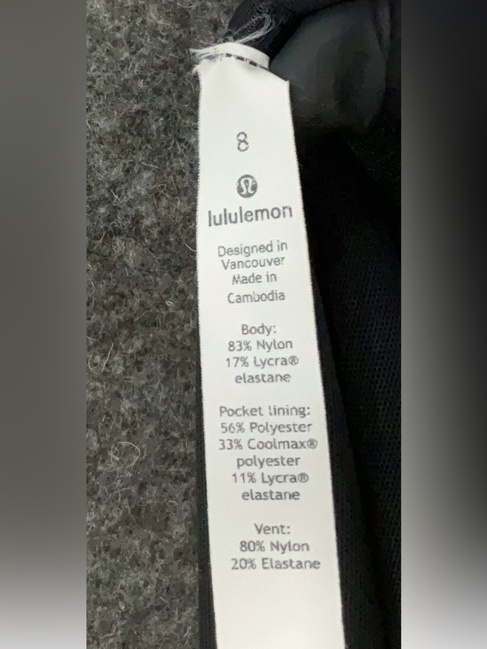 Lululemon Hooded Define Jacket Nulu Heathered Black / White / Black W4BF8S Sz 8 - Picture 6 of 6